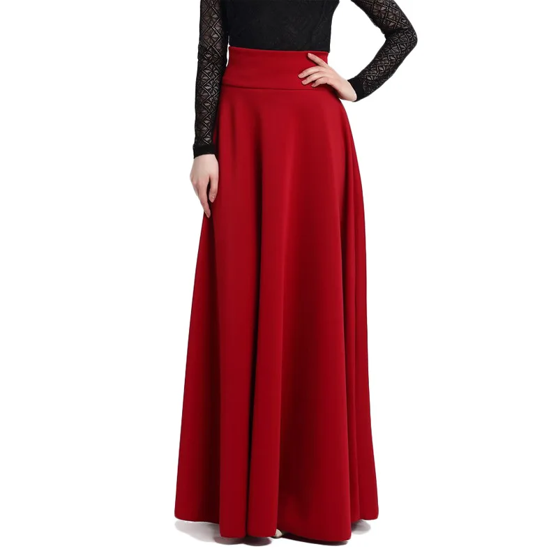 red long elegant skirts