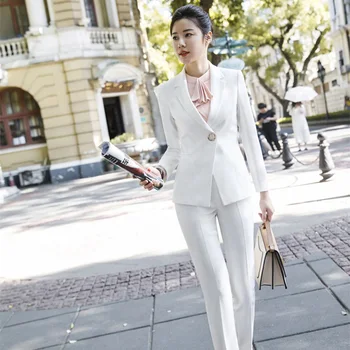 Dress Suit Women Office Suit Women Ladies White Pants Suit