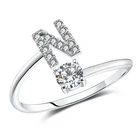 925 Sterling Silver Silver Ring Enough 925 925 Sterling Silver A-Z Adjustable Initial Ring Letter Ring