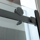 Black Glass Sliding Door 8113S Matte Satin Black Frame 304 SS Soft Close Sliding Tempered Glass Shower Door
