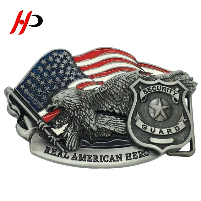 United States U.S Police American Hero Eagle Flag Belt Buckle