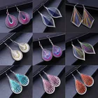Silk Thread Earrings Earringssilk Ethnic Jewelry Colorful Hand Woven Silk Thread Earrings Anti-allergic Exaggerated Tree Leaves Line Charm Earrings Women