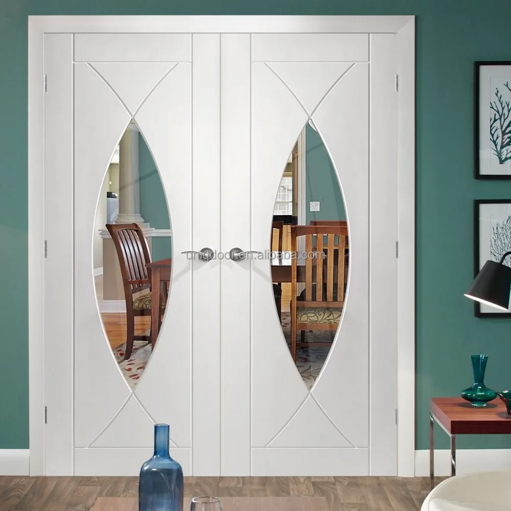 Double Swing Kitchen Room Glass Panel Door Leaf Wood Door Lock View Wood Door Lock Uniqdoor Product Details From Hebei Senming Wood Industry Co Ltd On Alibaba Com