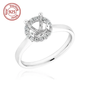 925 sterling silver Classic Design Semi Mount Ring For Round Diamond Diamond Engagement Semi ring mountings