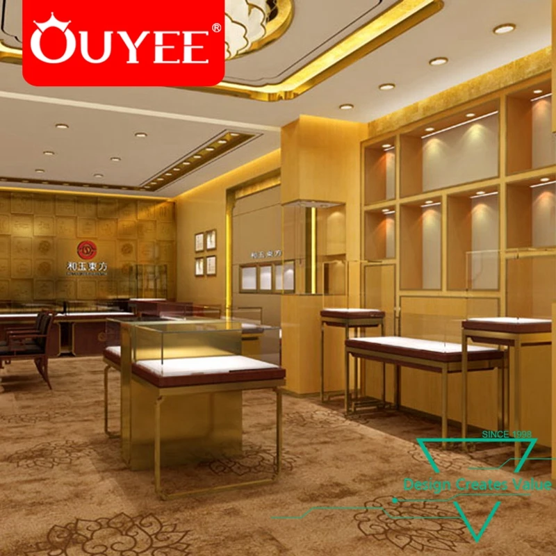 New Design Decoration Jewelry Wood Furniture Shop Counter Showroom Display Rack Jewellery Shop