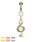 Navel Belly Navel Piercing Music Note Fake Opal Dangle Belly Navel Piercing