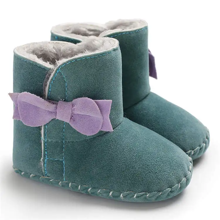 2019 winter warm cotton cute Bowknot 0-2 years girls Outdoor baby booties