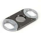 Wholesale High Quality Stainless Steel Double Blade Free Custom Logo Cigar Cutter