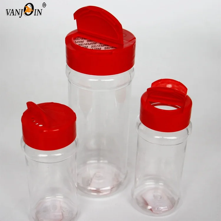 12PCS 500ML Seasoning Bottle Lid Clear Plastic Spice Shaker for Home 