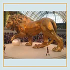Lion Statue Large Animal Statue Large Outdoor Decorative Animal Sculpture Bronze Golden Lion Statue For Sale