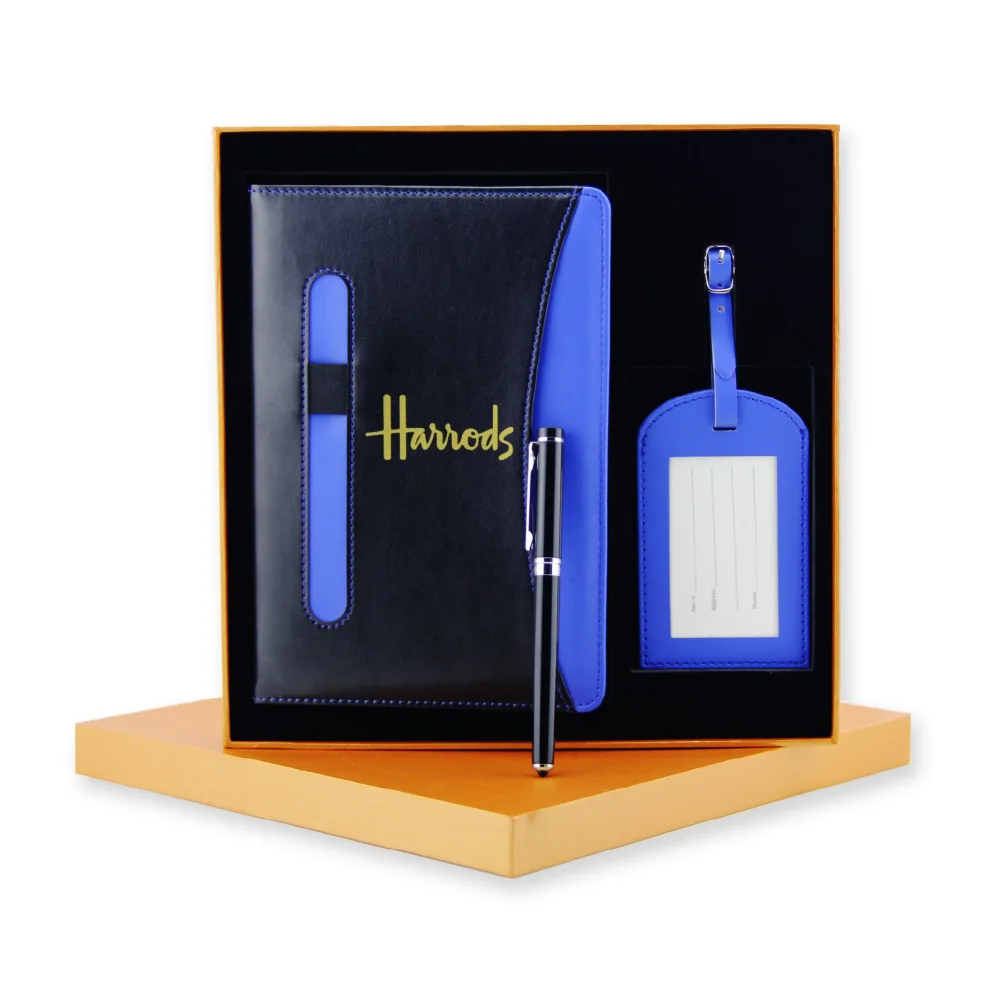 a5 business gift sets custom notebook luggage tag planner
