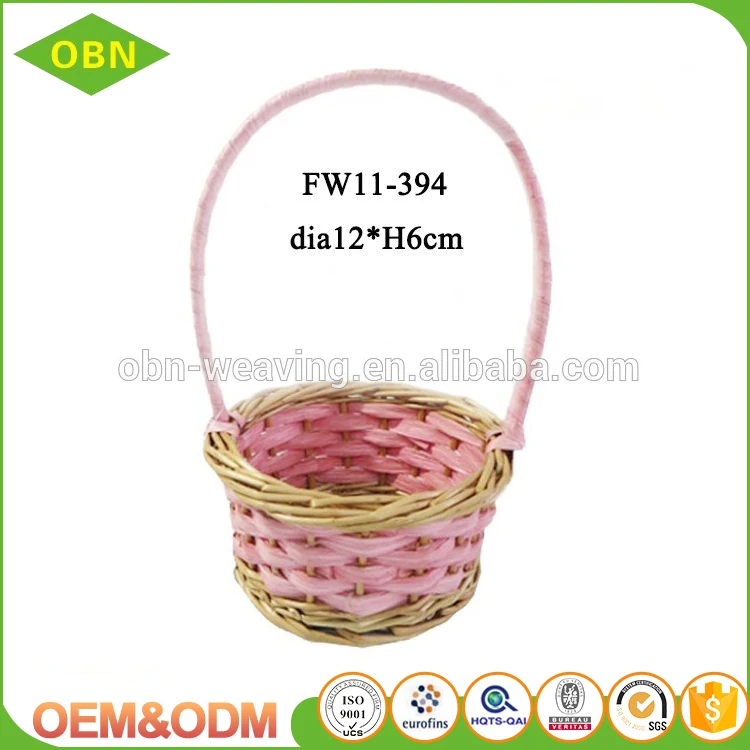 wholesale colorful hanging wicker easter basket for egg hunt