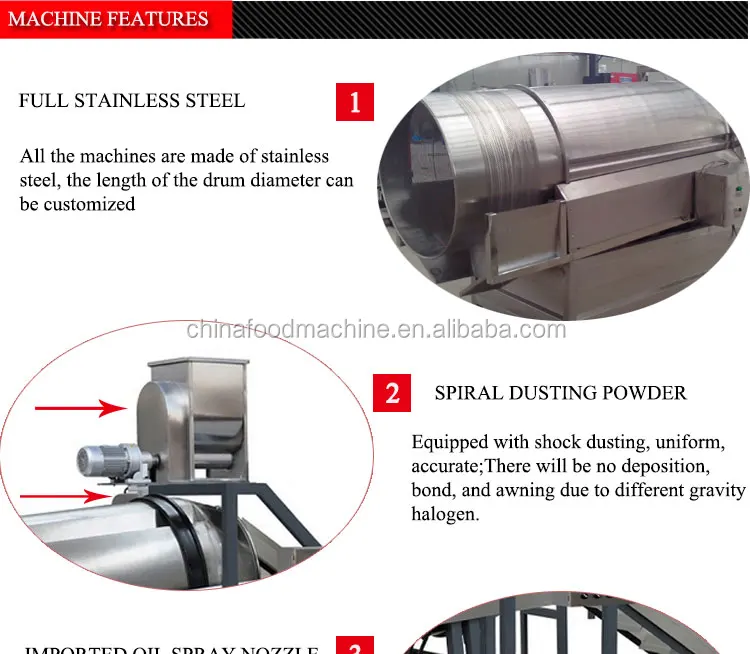 Automatic Potato Chips Mixing Machine Snack Food Drum Roller Flavoring Machine Seasoning Processing Machines manufacture