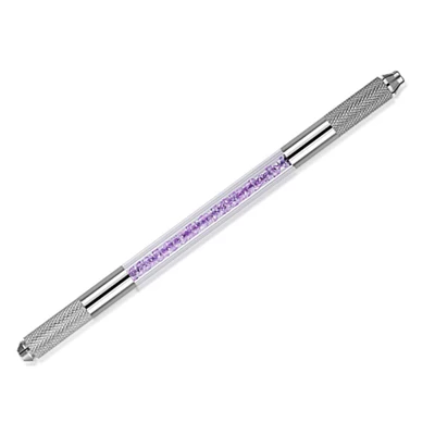 Professional Microblading Tattoo Pen with 14.2cm Length Stainless Steel and Plastic Double Head Design for Eyebrow Microblading