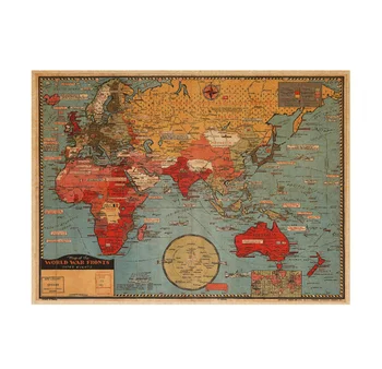 A map of the world paper kraft custom design and size for wall decoration world map