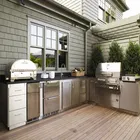 Outdoor modular aluminium profile kitchen cabinet sets hinges