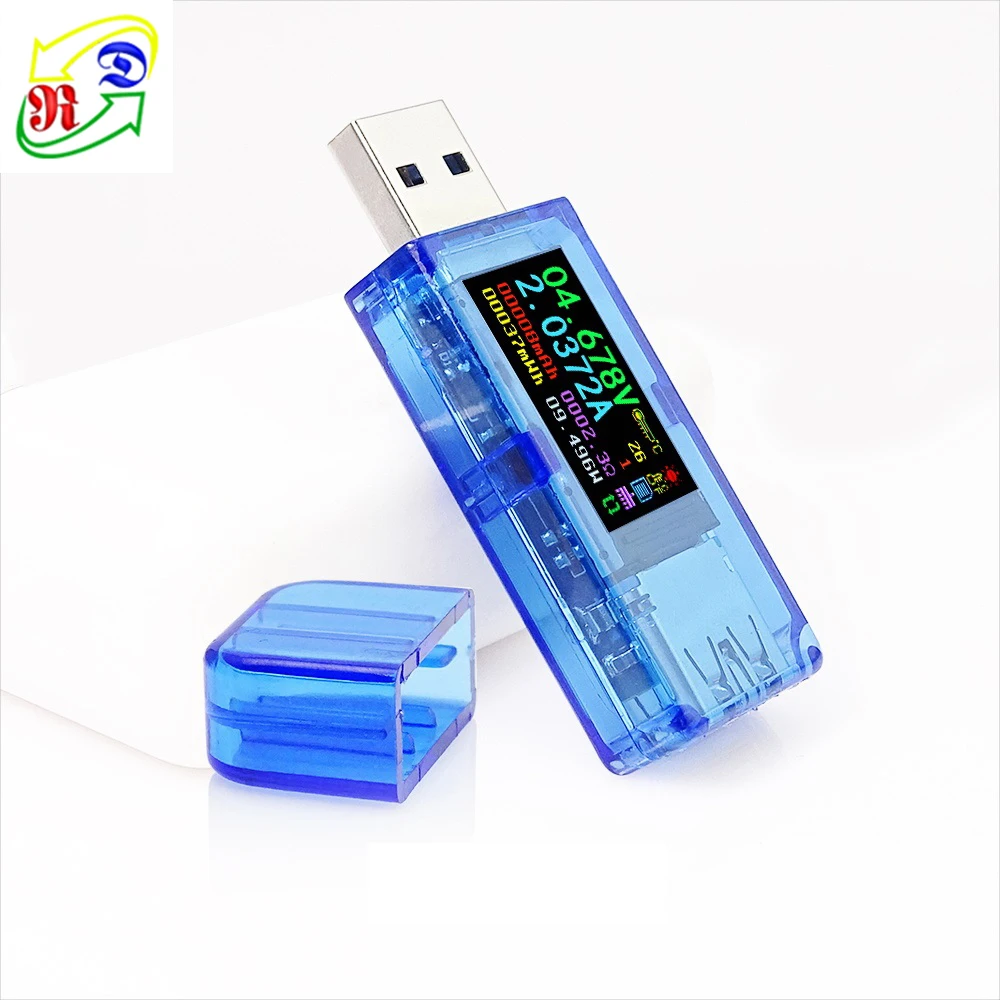 USB 3.0 Color LCD Voltmeter Ammeter Voltage Current USB Tester AT34 AHS 