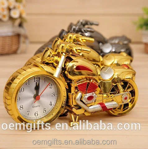 HOT SALE Gold And Silver Color Plastic Motorcycle Manual Alarm Clock