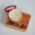 Copper Ice Cream Spoon Temperature Melts Hard Rock Ice Cream With Wooden Tray Made In Japan