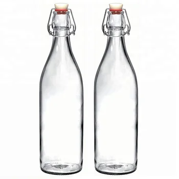 33.75 Oz Giara Glass Bottle with Stopper Caps Carafe Swing Top Oil Vinegar Beverage Bottle