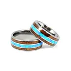 Sterling Silver Opal Ring Customized Sterling Silver Hawaii KOA Wood Opal Ring