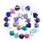 Necklace 2 Cm Natural Crystal Heart Stone Pendants Crystal Quartz Pendants Heart Shape Necklace