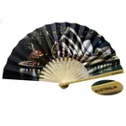 Paper Fan 21cm Australian Style Custom Unpunched Bamboo Paper Fan As Promotional Gifts