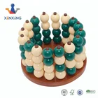 Toy Gift Wooden Toy Bingo Game Funny 3D Chess Line 4 In A Row As Gift