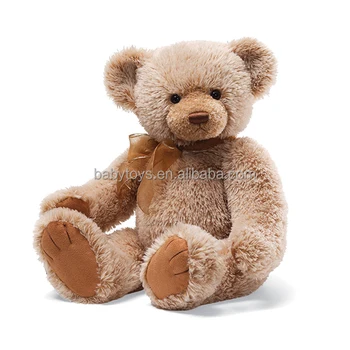 Traditional Golden Brown Teddy Bear Soft Toy Stuffed Plush Teddy Bear With Coordinating Ribbon
