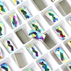Ab Beads High Quality Rectangle Shape Crystal AB Shiny Color Crystal Flat Back Beads For Jewelry Making