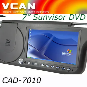 7inch sunvisor TFT LCD monitor with Built-in Region Free DVD Player