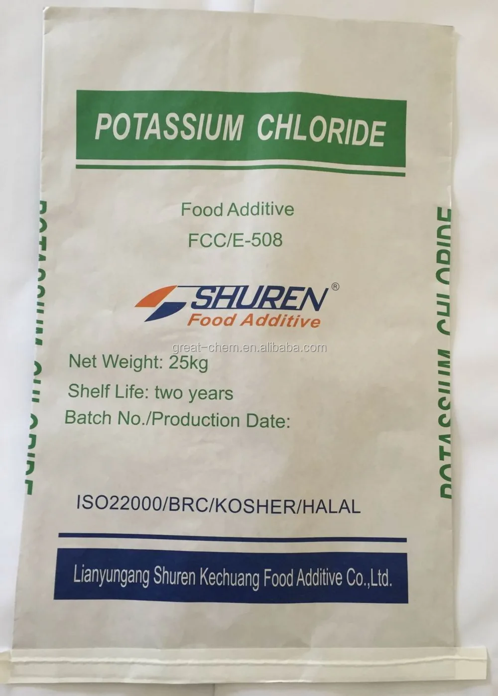 China High Purity Min 99 5 7447 40 7 Potassium Klorida Kcl Food Grade