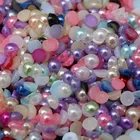 cheap colorful half round pearl plastic decorative beads 14mm
