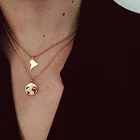 Gold Pendant Gemnel Gold Jewelry 925 Sterling Silver Africa Map Pendant Travel Real Gold Necklaces