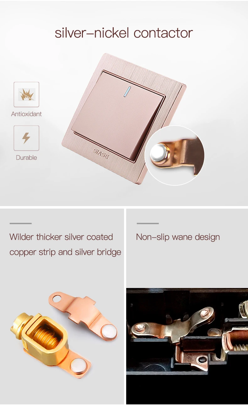 SIASE 86MM 1 GANG gold electrical single blank wall switch plate