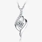 925 Sterling Silver Necklace Women Silver Jewelry Cubic Zirconia Twist Pendant