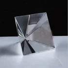 Quartz Custom Made Laser Clear Quartz Crystal Glass Pyramid Shaped Paperweight For Souvenir Gifts
