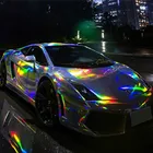 New Style Ink Solvent Printable Silver Laser Holographic Rainbow Film Vinyl
