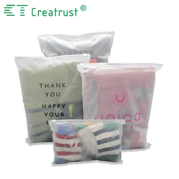 Creatrust custom your own logo recycled pouches frosted apparel ziplock shipping clothing packing bag plastic bags zipper poly