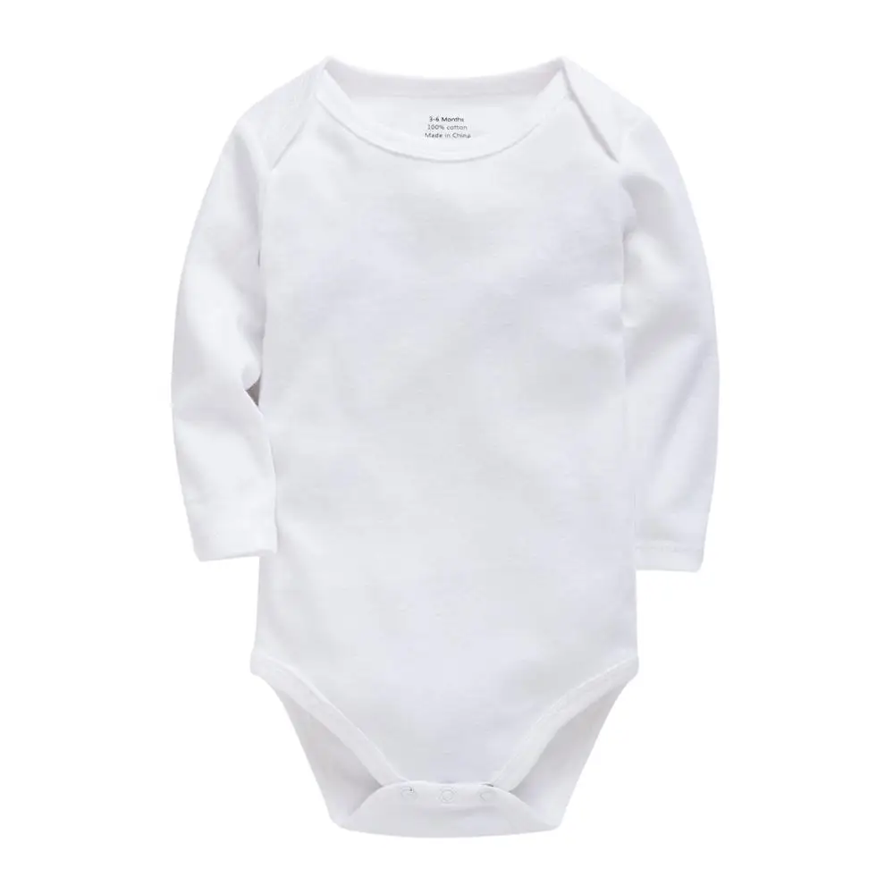 Plain White Baby Grow-Long Sleeve-White-100 % Cotton-UK Made Winter Baby Grows 