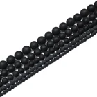 Wholesale Alibaba Jewelry Making Accessory 4 6 8 10 12 Mm Matte Round Black Agate Onyx Stone Beads
