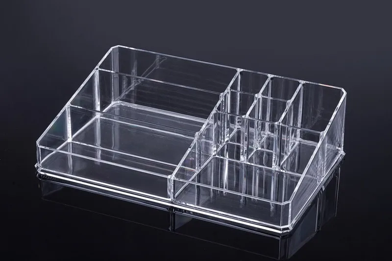 PS Acrylic large makeup and jewelry organizer 4 drawers cosmetic storage display boxes two pieces set Stackable Desktop Stand