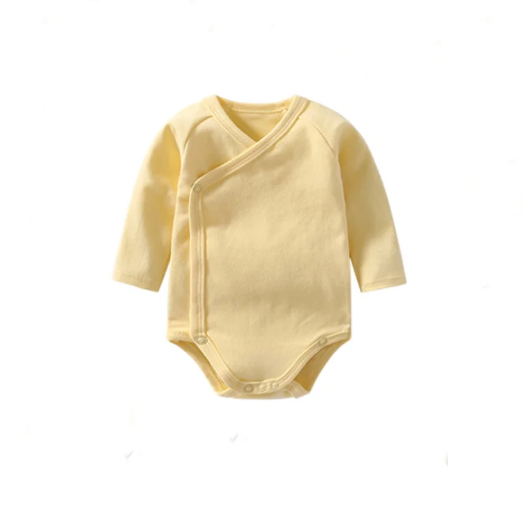 manufacturer Wholesale High Quality Plain Soft 100% Cotton Kimono Blank Romper Baby Kimono Clothes Baby Bodysuit