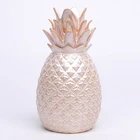 Vintage Decor Made In China Royal Gold Plated Pineapple Ornaments Vintage China Ceramic Home Decor