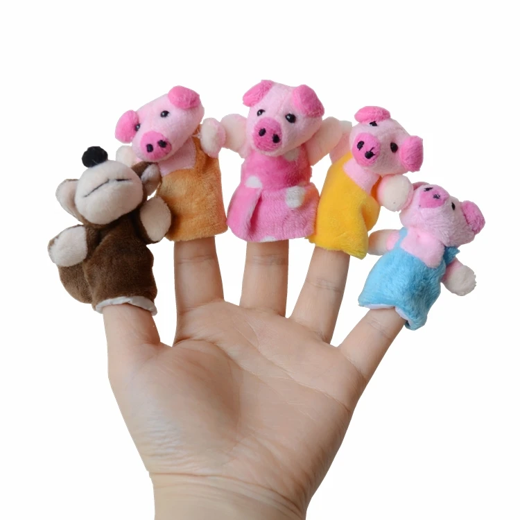 Pig Hand Puppet Plush Dolls Kindergarten Bedtime Story Telling Educational Toys 