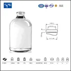 Glass Vials Glass Glass Vial 100ML AMBER GLASS INJECTION VIALS FOR ANTIBIOTICS