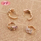 Zircon Ear Rings Modern Style Gold Plated Zircon Crystal Ear Rings Jewelry For Women