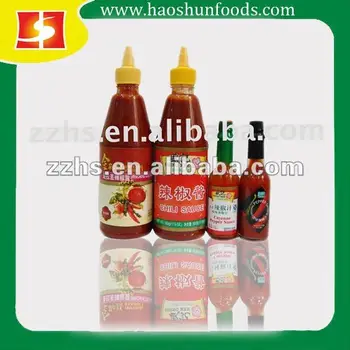 caned tomato sauce in plastic bottle