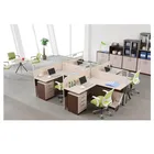 Table Furniture Set 4 Seats Office Workstation Table With Storage