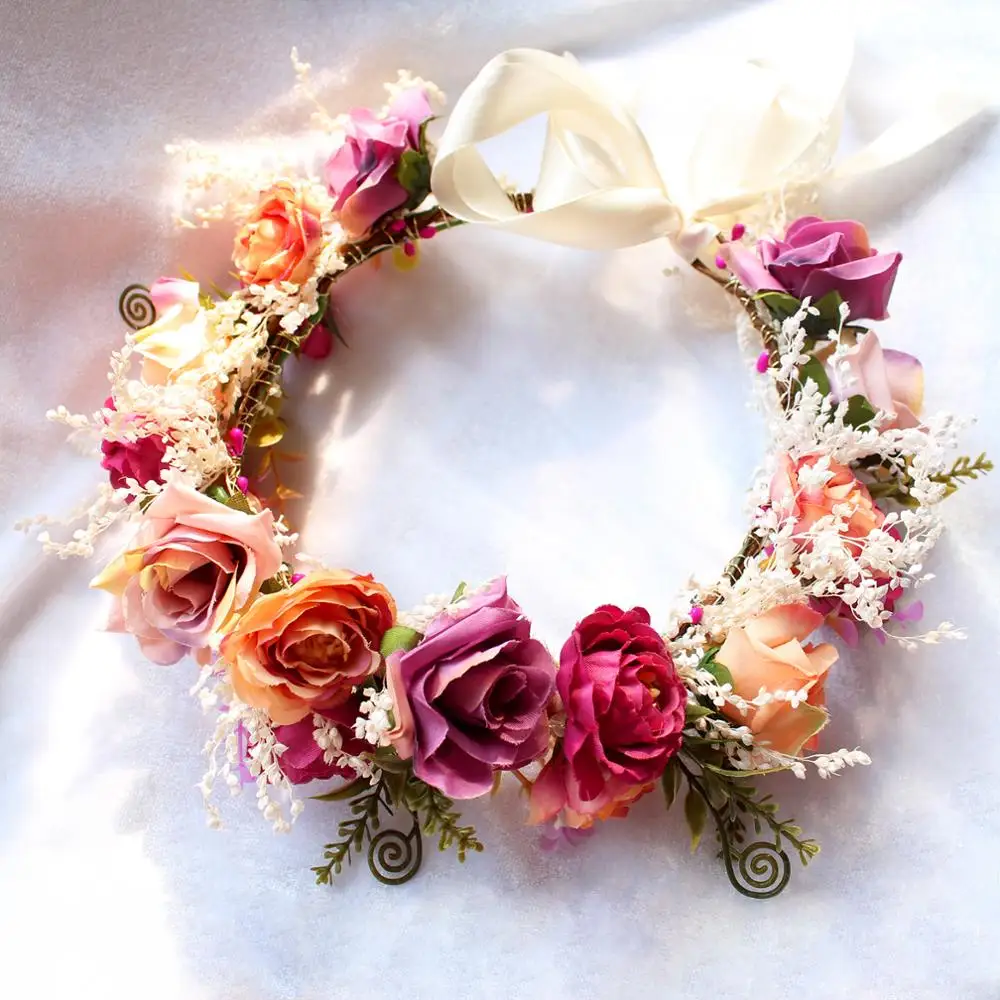 Wholesale Wedding Artificial Dried Flower Hair Wreath Crown Head Bands  Garland Hairband For Women - Buy Wedding Hair Wreath,Hairbands Wedding  Bridal,Artificial Flower Crown Product on 